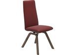 Polsterstuhl STRESSLESS "Laurel", rot (cherry paloma, walnuss), B:49cm H:105cm T:60cm, Leder PALOMA: PALOMA ist ein durchgefärbtes Semianilin-Möbelleder mit natürlicher Narbung., Stühle, Polsterstuhl, High Back, Größe M, mit schräggestellten Beinen in Walnuss