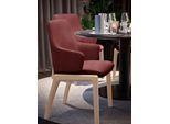 Polsterstuhl STRESSLESS "Laurel", rot (cherry paloma, schwarz), B:58cm H:92cm T:59cm, Leder PALOMA: PALOMA ist ein durchgefärbtes Semianilin-Möbelleder mit natürlicher Narbung., Stühle, Polsterstuhl, Low Back mit Armlehne, Größe L, mit abgerundeten Beinen in Schwarz