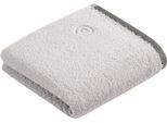 Handtuch BUGATTI "Prato", grau (light grau), B:50cm L:100cm, Walkfrottee, Obermaterial: 100% Baumwolle, Handtücher, Handtuch, Uni Farben, mit melierter Optik im Saum