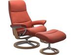 Fußhocker STRESSLESS "View", braun (henna), B:57cm H:43cm T:47cm, Hocker, Fußhocker, mit Signature Base,Gestell Eiche