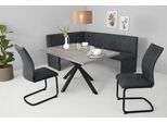 Essgruppe HELA "SPREE", grau (beton, schwarz, vt anthrazit, vintage anthrazit), Microfaser, rechtsbündig, Sitzmöbel-Sets, Essgruppe, Esstisch 140x90 cm mit Dickkante, Microfaserbezug