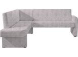 Eckbank HOME AFFAIRE "Umag", grau (hellgrau (arizona 4411)), B:210cm H:89cm T:160cm, Holzwerkstoff, Massivholz, Polyester, Sitzbänke, Eckbank, Sitz und Rücken gepolstert, verschiedene Qualitäten