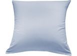Kissenbezug PRIMERA "Primera Luxus-Satin Kissenbezug", blau (rauchblau), B:80cm L:80cm, Mako-Satin, 100% Baumwolle, Mako-Satin, Kissenbezüge, Kissenbezug, Passend zu unserer Primera Luxus-Satin Bettwäsche