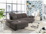 Ecksofa "SO4100 V", braun (schlamm), B:284cm H:80cm T:190cm, SET ONE BY MUSTERRING, Sofas, Ecksofa, mit verstellbaren Kopfteilen, wahlweise mit Funktionen, Cord-Bezug