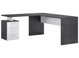Eckschreibtisch HOME AFFAIRE "New Selina", grau (schiefer, weiß hochglanz), B:180cm H:75cm T:160cm, Tische, Eckschreibtisch, Schreibtisch, Schubkästen, mit oder ohne Monitoraufsatz, B 180/160 cm