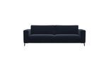 3-Sitzer FLEXLUX "Fiore, super Sitzkomfort durch Kaltschaum im Sitz", blau (royal blau), B:229cm H:85cm T:92cm, 100% Polyester, Sofas, 3-Sitzer, breite Armlehnen, Füße Alu+schwarz