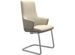 Polsterstuhl STRESSLESS "Laurel", beige (cream batick, chrom matt), B:58cm H:105cm T:60cm, Leder BATICK: BATICK ist ein leicht korrigiertes, durchgefärbtes und genarbtes Möbelleder, bei dem die meisten Unebenheiten und Spuren in der Regel entfernt wurden., Stühle, Polsterstuhl, High Back mit Armlehne, Größe L, mit Beinen aus Stahl in Chrom matt