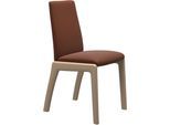Polsterstuhl STRESSLESS "Laurel", braun (copper paloma, eiche natur), B:57cm H:92cm T:59cm, Leder PALOMA: PALOMA ist ein durchgefärbtes Semianilin-Möbelleder mit natürlicher Narbung., Stühle, Polsterstuhl, Low Back, Größe M, mit abgerundeten Beinen in Eiche natur