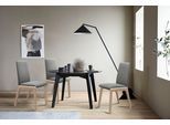 Polsterstuhl STRESSLESS "Laurel", grau (wild dove batick, schwarz), B:57cm H:92cm T:59cm, Leder BATICK: BATICK ist ein leicht korrigiertes, durchgefärbtes und genarbtes Möbelleder, bei dem die meisten Unebenheiten und Spuren in der Regel entfernt wurden., Stühle, Polsterstuhl, Low Back, Größe L, mit abgerundeten Beinen in Schwarz