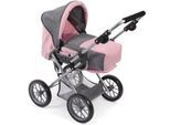 Kombi-Puppenwagen CHIC2000 "Leni", bunt (grau, rosa), Puppenwagen, KinderB:37cm H:68cm T:64cm, Kunststoff, Metall, Stoff, Kombi-Puppenwagen, mit herausnehmbarer Tragetasche, B:37cm H:68cm T:64cm