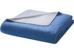 Wohndecke BIEDERLACK "Recover", blau (blau, grau), B:150cm L:200cm, Baumwolle, Polyester, Wohndecken, Wohndecke, aus Recycling-Garnen hergestellt