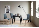 Polsterstuhl STRESSLESS "Laurel", blau (sparrow blau paloma, eiche natur), B:57cm H:92cm T:59cm, Leder PALOMA: PALOMA ist ein durchgefärbtes Semianilin-Möbelleder mit natürlicher Narbung., Stühle, Polsterstuhl, Low Back, Größe L, mit abgerundeten Beinen in Eiche natur