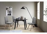 Polsterstuhl STRESSLESS "Laurel", grau (wild dove batick, schwarz), B:49cm H:92cm T:59cm, Leder BATICK: BATICK ist ein leicht korrigiertes, durchgefärbtes und genarbtes Möbelleder, bei dem die meisten Unebenheiten und Spuren in der Regel entfernt wurden., Stühle, Polsterstuhl, Low Back, Größe M, mit schräggestellten Beinen in Schwarz