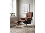 Relaxsessel STRESSLESS "Mayfair", braun (copper paloma), B:92cm H:103cm T:79cm, Leder PALOMA: PALOMA ist ein durchgefärbtes Semianilin-Möbelleder mit natürlicher Narbung., Sessel, Relaxsessel, mit Hocker, mit Cross Base, Größe S, M & L, Holzakzent Schwarz