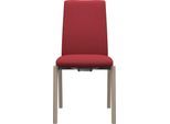 Polsterstuhl STRESSLESS "Laurel", rot (berry rot dinamica, eiche gekalkt), B:57cm H:92cm T:59cm, Microfaser DINAMICA (88% Polyester, 12% Polyurethan), Stühle, Polsterstuhl, Low Back, Größe M, mit abgerundeten Beinen in Eiche gekalkt