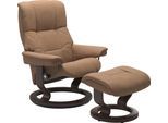 Relaxsessel STRESSLESS "Mayfair", braun (latte batick), B:75cm H:99cm T:73cm, Leder BATICK: BATICK ist ein leicht korrigiertes, durchgefärbtes und genarbtes Möbelleder, bei dem die meisten Unebenheiten und Spuren in der Regel entfernt wurden.;Leder PALOMA: PALOMA ist ein durchgefärbtes Semianilin-Möbelleder mit natürlicher Narbung.;ROHLEDER Stoff Q2 FARON: Ein fester zuverlässiger Bouclé mit einem