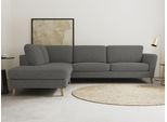 Ecksofa HOME AFFAIRE "MARSEILLE 278/202 cm, L-Form, Ottom. rechts/links, verschiedene Bezüge", grau (dunkelgrau), B:278cm H:88cm T:202cm, Webstoff (100% Polyester);Struktur fein (58% Polyester, 22% Polypropylen);Filzoptik (100% Polyester), Sofas, Ecksofa, Massivholzbeine Eiche, Landhausstil, Wellenunterfederung