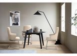 Polsterstuhl STRESSLESS "Laurel", beige (cream batick, schwarz matt), B:58cm H:105cm T:60cm, Leder BATICK: BATICK ist ein leicht korrigiertes, durchgefärbtes und genarbtes Möbelleder, bei dem die meisten Unebenheiten und Spuren in der Regel entfernt wurden., Stühle, Polsterstuhl, High Back mit Armlehne, Größe L, mit Beinen aus Stahl in Schwarz matt