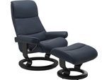 Relaxsessel STRESSLESS "View", blau (oxford blau paloma), B:78cm H:105cm T:78cm, Leder BATICK: BATICK ist ein leicht korrigiertes, durchgefärbtes und genarbtes Möbelleder, bei dem die meisten Unebenheiten und Spuren in der Regel entfernt wurden.;Leder PALOMA: PALOMA ist ein durchgefärbtes Semianilin-Möbelleder mit natürlicher Narbung.;ROHLEDER Stoff Q2 FARON: Ein fester zuverlässiger Bouclé mit ei