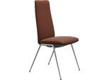 Polsterstuhl STRESSLESS "Laurel", braun (copper paloma, chrom matt), B:57cm H:105cm T:60cm, Leder PALOMA: PALOMA ist ein durchgefärbtes Semianilin-Möbelleder mit natürlicher Narbung., Stühle, Polsterstuhl, High Back, Größe M, mit Beinen aus Stahl in Chrom matt