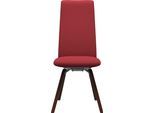 Polsterstuhl STRESSLESS "Laurel", rot (berry rot dinamica, walnuss), B:49cm H:105cm T:60cm, Microfaser DINAMICA (88% Polyester, 12% Polyurethan), Stühle, Polsterstuhl, High Back, Größe M, mit schräggestellten Beinen in Walnuss