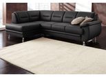 Ecksofa SIT & MORE "Mailand L-Form, B: 250 cm", schwarz, B:250cm H:85cm T:164cm, Luxus-Kunstleder;Kunstleder Softlux;NaturLEDER (echtes Rindleder)/Korpus passendes Kunstleder Softlux;Luxus-Microfaser Altara Nubuck (100% Polyester), Sofas, Ecksofa, optional Bettfunktion
