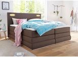 Boxspringbett COLLECTION AB "Ninoni", braun, B:215cm L:210cm, Komplettbetten, Boxspringbett, inkl. Bettkasten, Topper und wahlweise mit LED-Beleuchtung