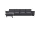 Ecksofa FLEXLUX "Fiore, L-Form", grau (dervit grau), B:295cm H:85cm T:159cm, 100% Polyester, Sofas, Ecksofa, breite Armlehnen, Kaltschaum, Füße Alu+schwarz