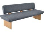 Polsterbank K+W KOMFORT & WOHNEN "Longbeach", blau (blau 54), B:224cm H:89cm T:71cm, Sitzbänke, Polsterbank, Spitzkissenoptik im Sitz, wahlweise in der Breite 204cm oder 224cm