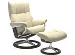 Relaxsessel STRESSLESS "Mayfair", beige (vanilla paloma), B:79cm H:102cm T:44cm, Leder BATICK: BATICK ist ein leicht korrigiertes, durchgefärbtes und genarbtes Möbelleder, bei dem die meisten Unebenheiten und Spuren in der Regel entfernt wurden.;Leder PALOMA: PALOMA ist ein durchgefärbtes Semianilin-Möbelleder mit natürlicher Narbung.;ROHLEDER Stoff Q2 FARON: Ein fester zuverlässiger Bouclé mit ei