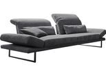 3-Sitzer 3C CANDY "Mallow Designsofa mit Komfortfunktionen, modern und bequem", grau (anthrazit), B:258cm H:83cm T:103cm, 100% Polyester, Sofas, 3-Sitzer, Verstellbare Armlehne und Kopfteil, manuelle Sitztiefenverstellung
