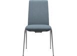 Polsterstuhl STRESSLESS "Laurel", blau (light blau dinamica, chrom glänzend), B:57cm H:92cm T:59cm, Microfaser DINAMICA (88% Polyester, 12% Polyurethan), Stühle, Polsterstuhl, Low Back, Größe M, mit Beinen aus Stahl in Chrom glänzend