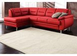 Ecksofa SIT & MORE "Mailand L-Form, B: 250 cm", rot, B:250cm H:85cm T:164cm, Luxus-Kunstleder;Kunstleder Softlux;NaturLEDER (echtes Rindleder)/Korpus passendes Kunstleder Softlux;Luxus-Microfaser Altara Nubuck (100% Polyester), Sofas, Ecksofa, optional Bettfunktion