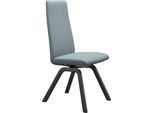 Polsterstuhl STRESSLESS "Laurel", blau (aqua dinamica, schwarz), B:49cm H:105cm T:60cm, Microfaser DINAMICA (88% Polyester, 12% Polyurethan), Stühle, Polsterstuhl, High Back, Größe M, mit schräggestellten Beinen in Schwarz
