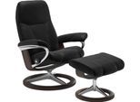 Relaxsessel STRESSLESS "Consul", schwarz (schwarz batick), B:78cm H:97cm T:70cm, Leder BATICK: BATICK ist ein leicht korrigiertes, durchgefärbtes und genarbtes Möbelleder, bei dem die meisten Unebenheiten und Spuren in der Regel entfernt wurden.;Leder PALOMA: PALOMA ist ein durchgefärbtes Semianilin-Möbelleder mit natürlicher Narbung.;ROHLEDER Stoff Q2 FARON: Ein fester zuverlässiger Bouclé mit ei