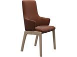 Polsterstuhl STRESSLESS "Laurel", braun (copper paloma, walnuss), B:58cm H:105cm T:60cm, Leder PALOMA: PALOMA ist ein durchgefärbtes Semianilin-Möbelleder mit natürlicher Narbung., Stühle, Polsterstuhl, High Back mit Armlehne, Größe L, mit abgerundeten Beinen in Walnuss