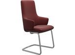 Polsterstuhl STRESSLESS "Laurel", rot (cherry paloma, chrom matt), B:58cm H:105cm T:60cm, Leder PALOMA: PALOMA ist ein durchgefärbtes Semianilin-Möbelleder mit natürlicher Narbung., Stühle, Polsterstuhl, High Back mit Armlehne, Größe L, mit Beinen aus Stahl in Chrom matt