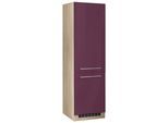 Kühlumbauschrank KOCHSTATION "KS-Eton", lila (aubergine hochglanz), B:60cm H:200cm T:60cm, Schränke, Kühlumbauschrank, für großen Kühlschrank, Nischenmaß 178 cm