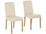 4-Fußstuhl HOME AFFAIRE "Bologna", beige (beige, natur), B:44cm H:91cm T:56cm, Holzwerkstoff, Massivholz, Stühle, 4-Fußstuhl, Gestell aus Massivholz