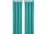 Vorhang WECKBRODT "Sento" Gr. 2, blau (türkis), B:125cm H:230cm, Baumwolle, Polyester, Gardinen, Vorhang, Baumwolle, blickdicht, matte Struktur, unifarben, Gardine, Store