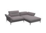 Ecksofa FLEXLUX "Salino, Funktionssofa mit Recamiere, Relaxsofa, Ecksofa", braun (latte), B:245cm H:88cm T:182cm, 100% Polyester, Sofas, Ecksofa, Sofa mit Arm- und Kopfteil-Verstellungen, Kaltschaum & Stahl-Wellen