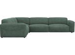 Ecksofa FLEXLUX "Lucera, super bequem durch hochwertigen Sitzaufbau mit Kaltschaum", grün (dusty grün), B:319cm H:73cm T:285cm, 85% Polyester/15%Polyamide, Sofas, Ecksofa, modern & anschmiegsam, L-Form, Designsofa