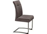 Freischwinger OTTO HOME "Rab", braun (dunkelbraun (arizona 4412), silberfarben), B:44cm H:98,5cm T:57cm, Polyester, Stühle, Freischwinger, Bezug in verschiedenen Qualitäten, maximale Belastbarkeit 120 kg