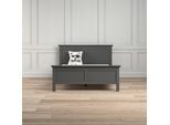 Bett HOME AFFAIRE "Paris Bettgestell, Doppelbett", grau (matt grau), B:178,8cm H:110cm L:210,8cm, Betten, Bett, mit Kassetten-Optik an Kopf- und Fußteil