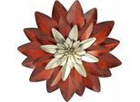 Wanddekoobjekt "Blüte", rot (antik rot), B:36cm H:36cm T:4cm Ø:36cm, Metall, HOFMANN LIVING AND MORE, Wanddekoobjekte, Wanddekoobjekt