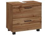Waschbeckenunterschrank WELLTIME "Trento, verschiedene Ausführungen und Farben", braun (wotaneiche), B:60cm H:54cm T:35cm, Holzwerkstoff, MDF, Schränke, Waschbeckenunterschrank, Badmöbel, Breite 60 cm, Beckenunterschrank auf Füßen, Made in Germany