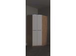 Eckkleiderschrank PRIESS "Barcelona Kleiderschrank Ecklösung Raumwunder", weiß (eichefarben artisan, weiß), B:95cm H:193cm T:95cm, Holzwerkstoff, Schränke, Eckkleiderschrank, in 2 Tiefen Schrank Eckschrank Garderobe