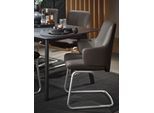 Polsterstuhl STRESSLESS "Laurel", braun (braun batick, chrom matt), B:58cm H:92cm T:60cm, Leder BATICK: BATICK ist ein leicht korrigiertes, durchgefärbtes und genarbtes Möbelleder, bei dem die meisten Unebenheiten und Spuren in der Regel entfernt wurden., Stühle, Polsterstuhl, Low Back mit Armlehne, Größe L, mit Beinen aus Stahl in Chrom matt