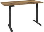 Schreibtisch MÄUSBACHER "Big System Office", schwarz (schwarz matt, plankeneiche, schwarz matt, plankeneiche), B:180cm, Tische, Schreibtisch, Breite 180 cm, elektrisch höhenverstellbar