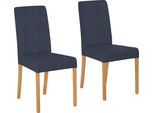 4-Fußstuhl HOME AFFAIRE "Bologna", blau (dunkelblau (capulet 4010), natur), B:44cm H:91cm T:56cm, Holzwerkstoff, Massivholz, Stühle, 4-Fußstuhl, Gestell aus Massivholz